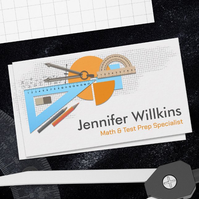 Private Math Tutor - Mathematics Educator Business Card (Creator Uploaded)