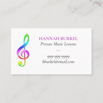 Private Music Lesson Business Cards by ProfessionalDevelopm at Zazzle