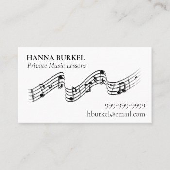 Private Music Lessons Business Card by ProfessionalDevelopm at Zazzle