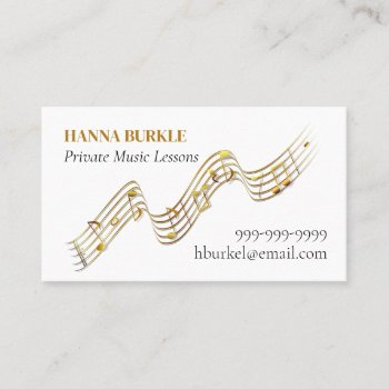 Private Music Lessons Business Card by ProfessionalDevelopm at Zazzle