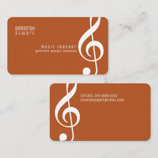 Private music lessons / teacher terracotta business card