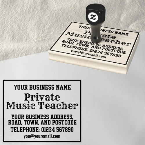 Private Music Teacher with Name Address etc Rubber Stamp