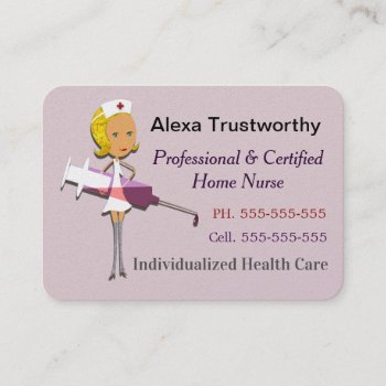 Private Nurse Professional Rosebud Color Large Business Card by LiquidEyes at Zazzle