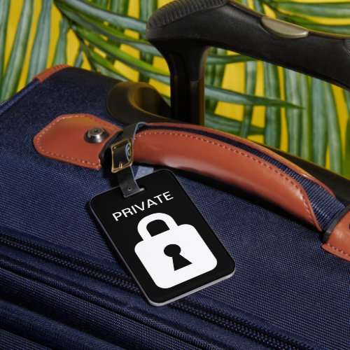 Private padlock with keyhole logo personalized luggage tag