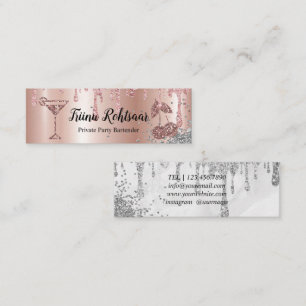 Private Party Bartender Bar Catering Drinks Mini Business Card