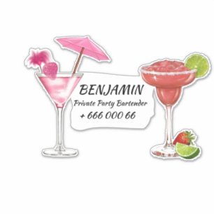 Private Party Bartender Bar Drinks Car Sticker