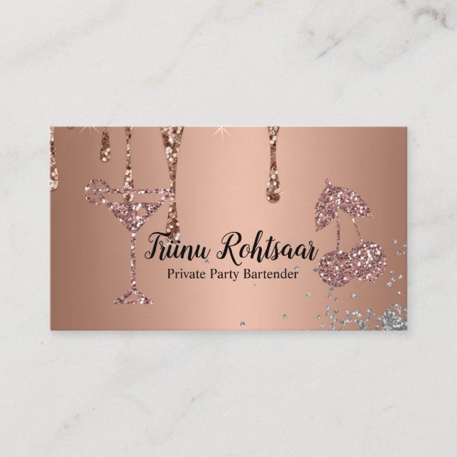 Private Party Bartender Business Card (Front)