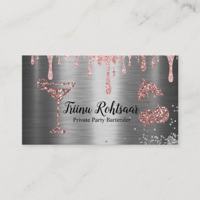 Private Party Bartender Business Card (Front)