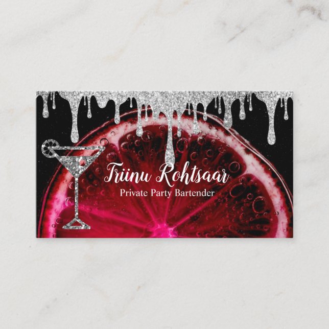 Private Party Bartender Business Card (Front)