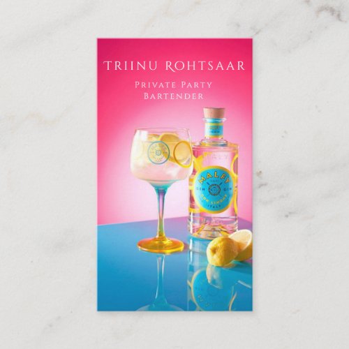 Private Party Bartender Coctails Business Card