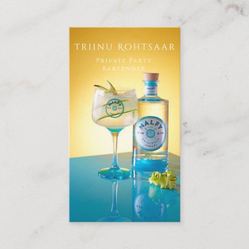 Private Party Bartender Coctails Business Card