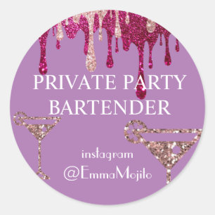 Private Party Bartender Deal Offer Classic Round S Sticker