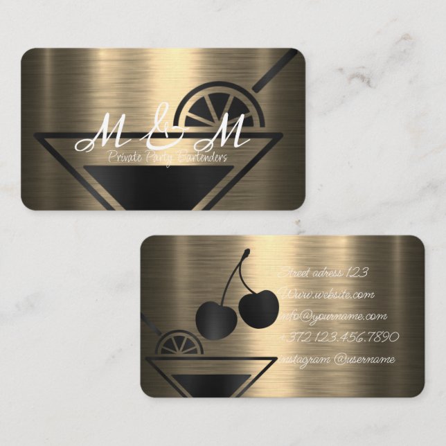  Private Party Bartender For Your Special Event Business Card (Front/Back)