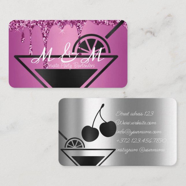  Private Party Bartender For Your Special Event Business Card (Front/Back)