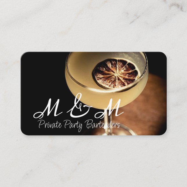 Private Party Bartender For Your Special Event Business Card (Front)