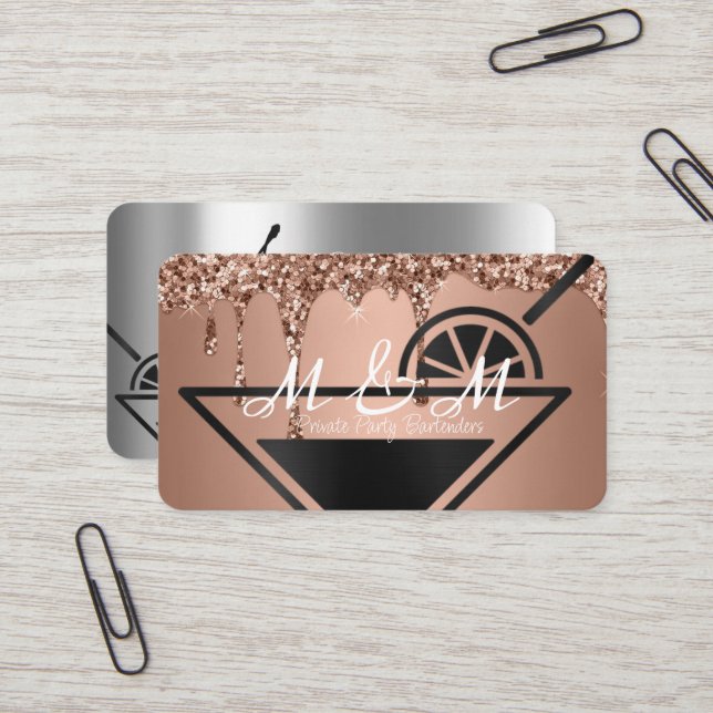  Private Party Bartender For Your Special Event Business Card (Front/Back In Situ)