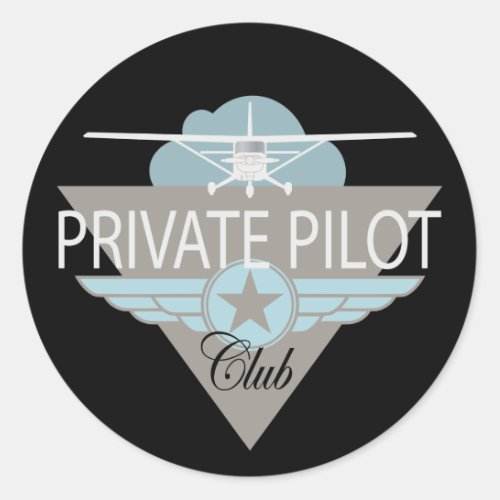 Private Pilot Club Classic Round Sticker