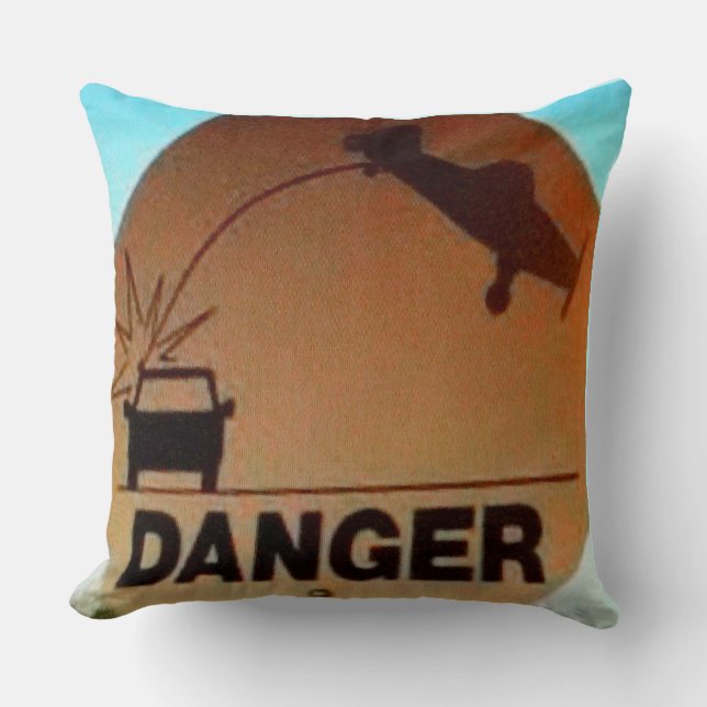 Private Pilot's Pillow: DANGER! Throw Pillow (Front)