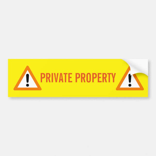 PRIVATE PROPERTY BUMPER STICKER (Front)