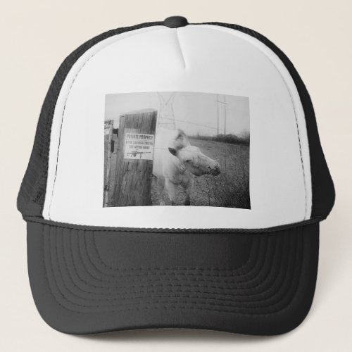 Private Property horse black  white Trucker Hat