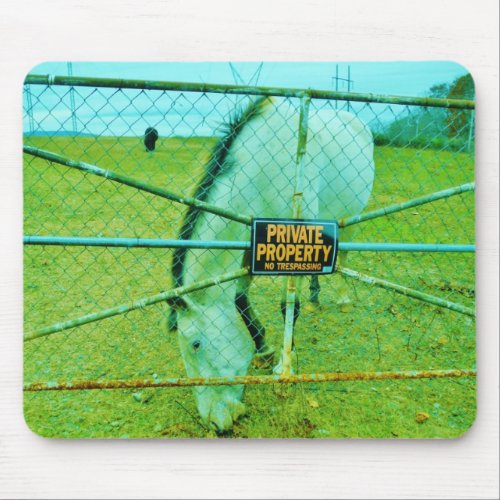 Private Property Horse Mouse Pad