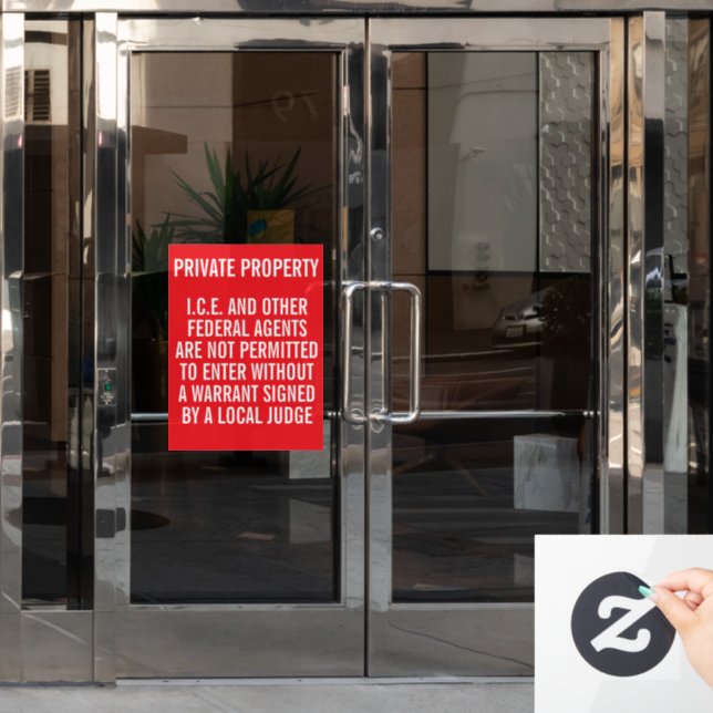 Private Property Know Your Rights Window Cling (Office Door)