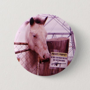 Private Property lavender Horse Pinback Button