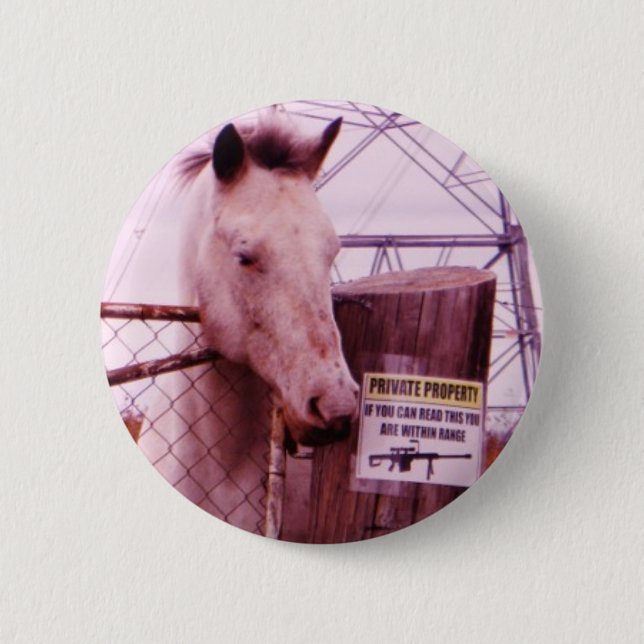 Private Property lavender Horse Pinback Button (Front)