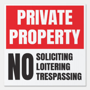 Private Property No Soliciting Sign