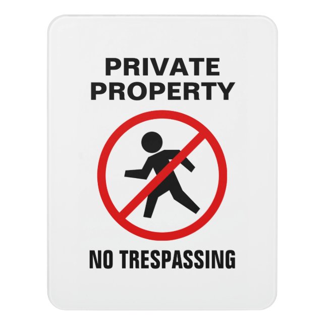 Private Property No Trespassing do not enter entry Door Sign (Contemporary Vert)