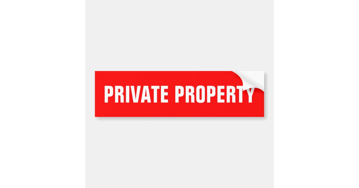Private property stickers | red | Zazzle