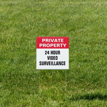 Private Property Video Surveillance Security Sign by Sideview at Zazzle