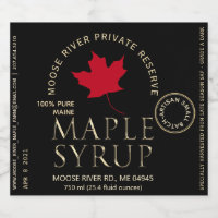 Private Reserve Maple Syrup Black with Red Leaf
