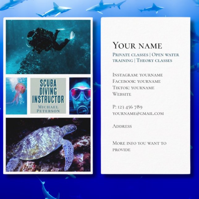 Private scuba diving scubadiving Business Card (Creator Uploaded)