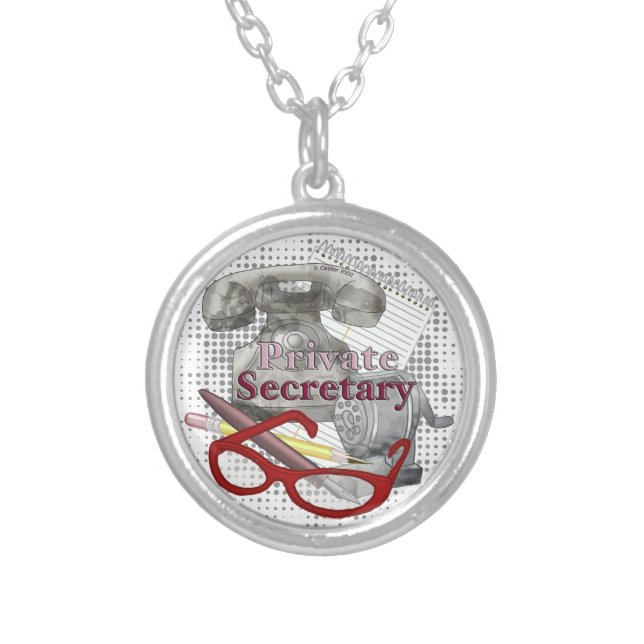 Private Secretary Silver Plated Necklace (Front)