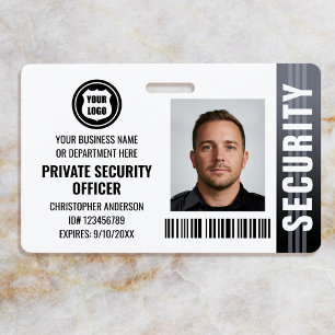Private Security Guard Officer ID Photo Logo Gray Badge