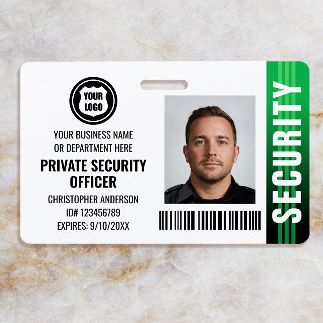 Private Security Guard Officer ID Photo Logo Green Badge (Creator Uploaded)