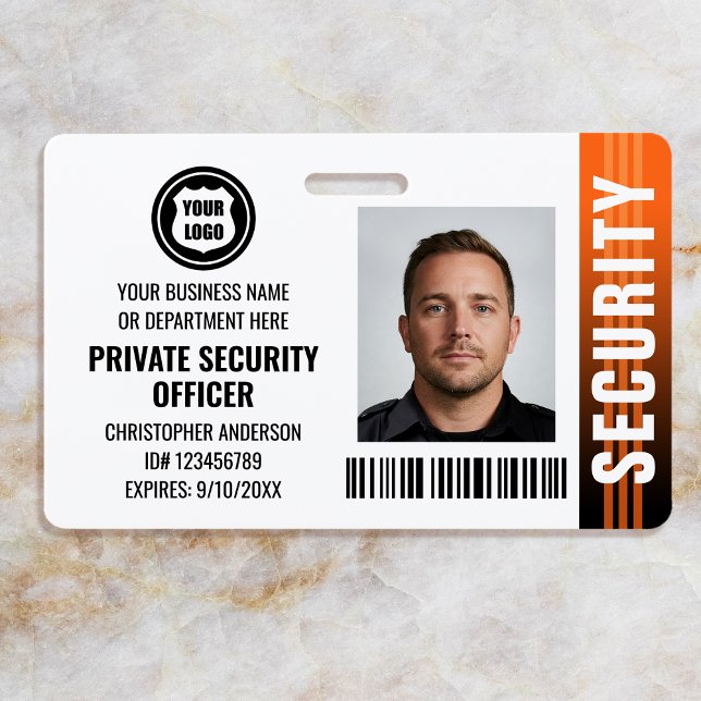 Private Security Guard Officer Photo Logo Orange Badge (Creator Uploaded)