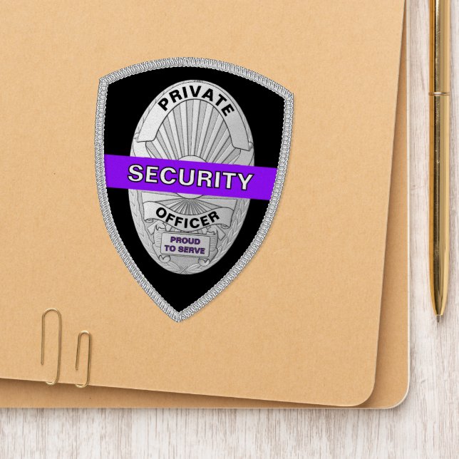 Private Security Officer Purple line Badge Patch (On Folder)