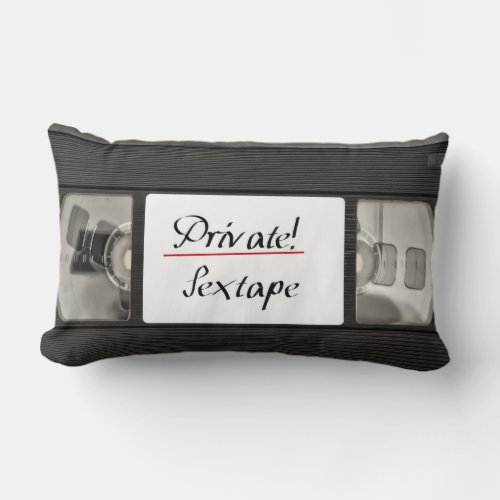 Private sextape Naughty VHS tape retro design Lumbar Pillow