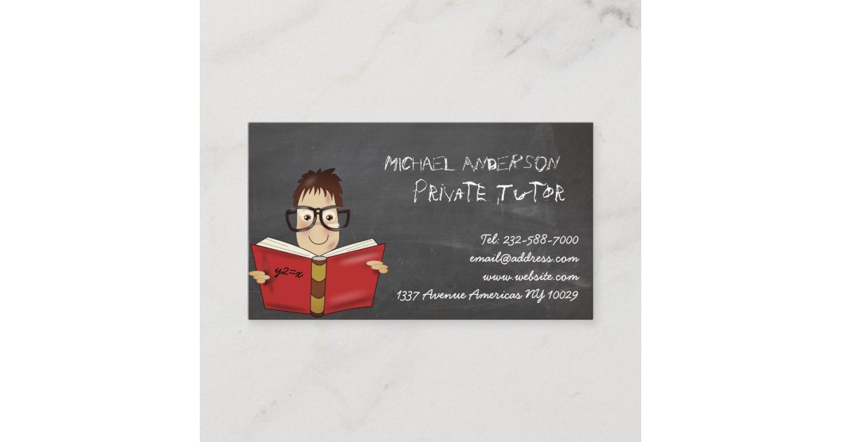 Private tutor and teaching business card