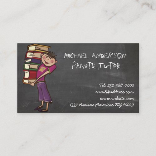 Private tutor blackboard business card