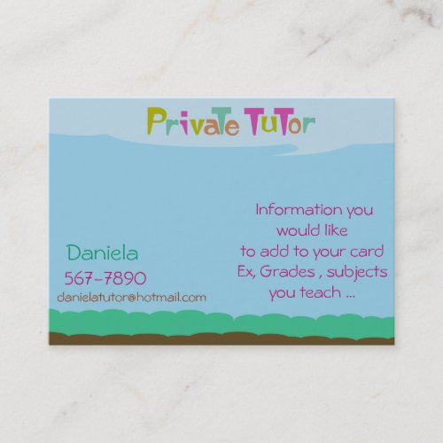 Private Tutor Business Card