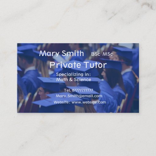 Customizable Private Tutor / Teacher / Personal Tutor business Business Card