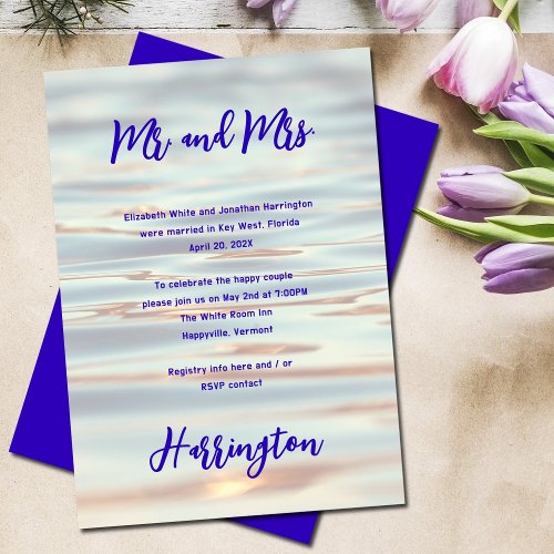 Private Wedding Reception Only Water Background Invitation