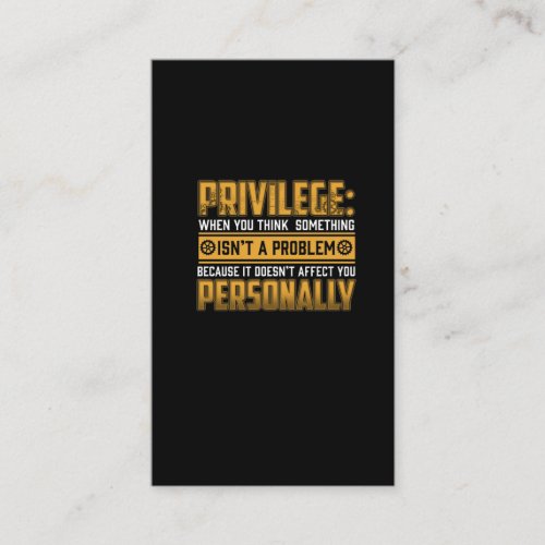 Privilege Definition Civil Rights Human Equality Business Card