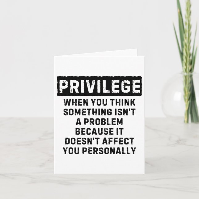 Privilege Explained Black Lives Problem Black Hist Card (Front)
