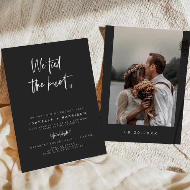 PRIYA Black Edgy Photo Elopement Reception I Invitation (Creator Uploaded)