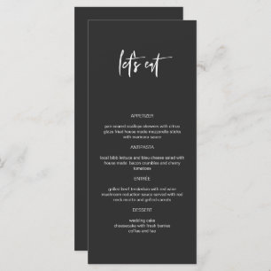 PRIYA Edgy Black Modern Let's Eat Menu