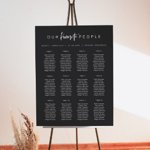 PRIYA Modern Black Contemporary Wedding Seating Foam Board